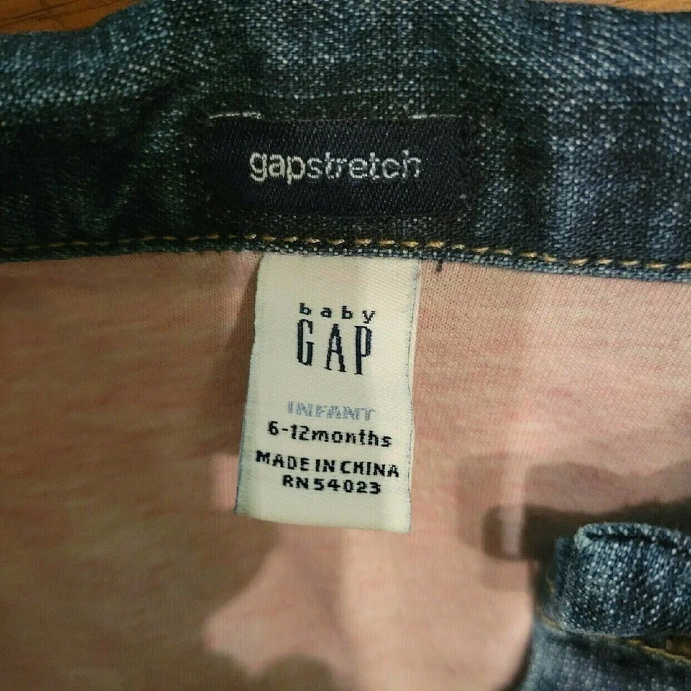 3/$30 VTG BABY GAP Western Denim Ruffle Summer Dress 9-12 Months
